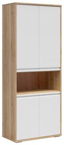 SKŘÍŇ NA ŠANONY, bílá, barvy dubu, 80/198/41 cm Carryhome - Regály na šanony