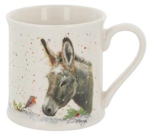 Vánoční porcelánový hrnek Oslík a sýkorka 250 ml
