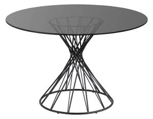Černý kulatý jídelní stůl se skleněnou deskou ø 120 cm Niut – Kave Home
