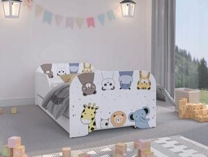 Nádherná dětská postel 160 x 80 cm se zvířátky