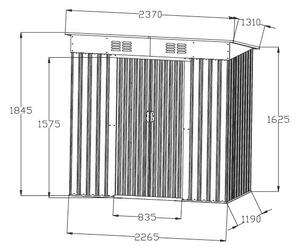 Avenberg Zahradní domek na nářadí 2,4 × 1,3 m SD-F1-0408, antracit