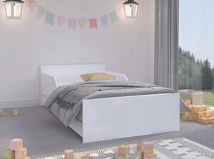 Jednoduchá a univerzální dětská postel bílé barvy 160 x 80 cm