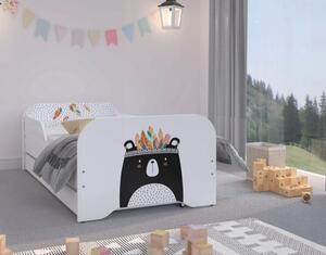 Kouzelná dětská postel 160 x 80 cm s motivem velkého medvěda