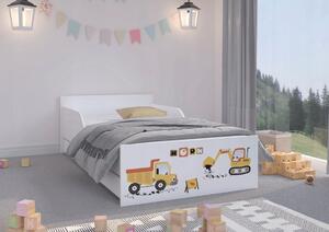 Dětská postel pro malého milovníka stavebních strojů 160 x 80 cm