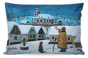 Povlak na polštářek JOSEF LADA Ponocný se psem 33 x 50 cm