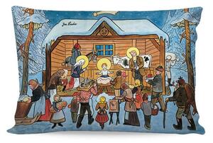 Povlak na polštářek JOSEF LADA Betlém v zimě 33 x 50 cm