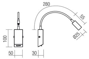 Redo 01-4802 - LED Flexibilní lampička HELLO LED/3W/230V bronzová