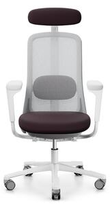 HÅG - Židle SOFI 7500 šedá s opěrkou hlavy a s područkami, vyšší sedák