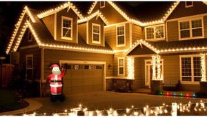 Vánoční dekorace nafukovací mikuláš s LED osvětlením 180 cm