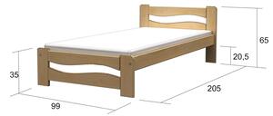 Via-nábytek Postel FALCO masiv borovice Rozměry: 90 x 200, Povrchová úprava postele: Moření odstín ořech
