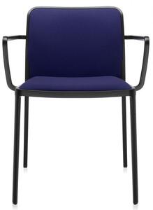 Kartell - Židle Audrey Soft Trevira s područkami, černá/modrá