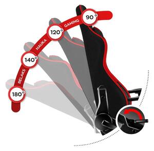 Praktické herní křeslo v červeno černé barvě pro teenegery