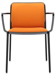 Kartell - Židle Audrey Soft Trevira s područkami, černá/oranžová