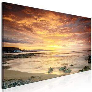 Obraz - Pláž na Krétě - oranžová 150x50