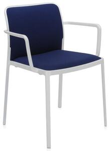 Kartell - Židle Audrey Soft Trevira s područkami, bílá/modrá