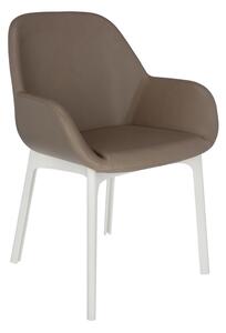 Kartell - Židle Clap PVC - béžová, bílá