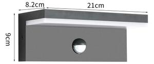 Brilagi-LED Venkovní nástěnné svítidlo se senzorem TESSI LED/10W/230V antr. IP54