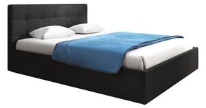 Čalouněná postel LAURA rozměr 90x200 cm Černá eko-kůže
