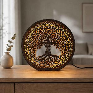Dřevěná LED lampa Strom života | FEAL: HDF - Ořech 20 cm 4777-115075 LED0597