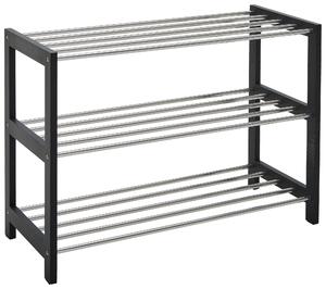 REGÁL NA BOTY, černá, barvy stříbra, 77.8/55.8/34.4 cm Carryhome - Online Only šatny & botníky, Online Only