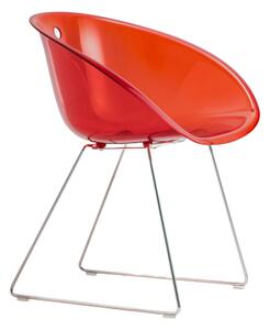 PEDRALI - Židle GLISS 921 DS - transparentní červená