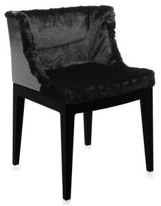 Kartell - Židle Mademoiselle Kravitz - černá kožešina/kůže, černá