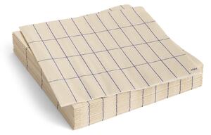 Papírové ubrousky Pattern Lunch Off-white/Blue Grid – set 20 ks