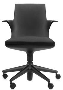 Kartell - Židle Spoon na kolečkách - černá, černá