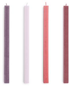 Svíčka Square Candle Reds and Bordeaux – set 4 ks