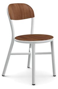 MAGIS - Židle PIPE s dřevěným sedákem - bílá