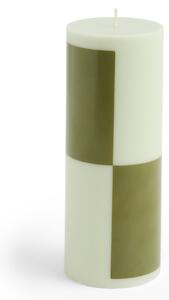 Svíčka Column Candle M Light Green and Army Green 100 h