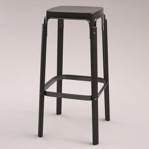 MAGIS - Barová židle STEELWOOD STOOL nízká - černá