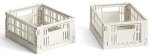 Skládací přepravka Colour Crate Mini Off-white – set 2 ks