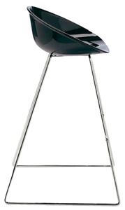 PEDRALI - Vysoká barová židle GLISS 906 DS s chromovanou podnoží - černá