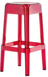PEDRALI - Vysoká barová židle RUBIK 580 DS - transparentní červená