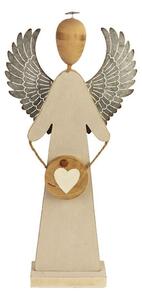 Dekorační anděl dřevěný menší 26 cm