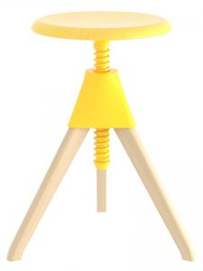 MAGIS - Barová židle JERRY - The Wild Bunch - buková se žlutým šroubem a sedákem
