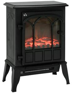 Elektrický krb HOMCOM, tichý stojací krb s efektem plamenů, krb o výkonu 2000 W