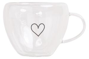 Skleněný hrneček na espresso Heart 50 ml