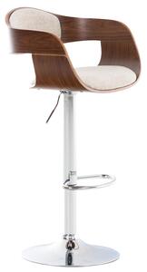 Barová židle King ~ látka, dřevo ořech - Krémová
