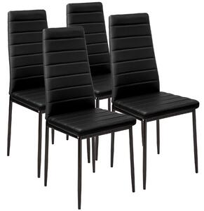 Tectake 401843 4 jídelní židle, syntetická kůže - černá