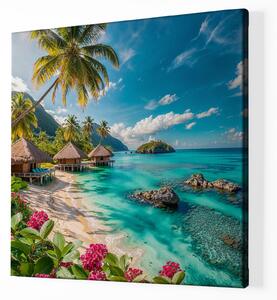 Obraz na plátně - Tropický resort Heaven Lagoon FeelHappy.cz Velikost obrazu: 60 x 60 cm