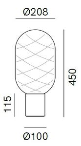 Il Fanale 279.03.MZ Bloom, stolní lampa z mosazi a kouřového bronzového skla, 1x15W LED E27, průměr 20,8cm