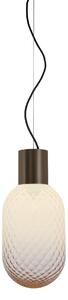 Il Fanale 279.01.MZ Bloom, závěsné svítidlo z mosazi a kouřového bronzového skla, 1x15W LED E27, průměr 20,8cm