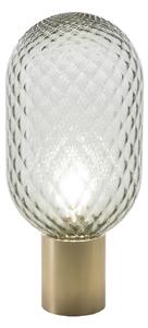 Il Fanale 279.03.G Bloom, stolní lampa z mosazi a kouřového šedého skla, 1x15W LED E27, průměr 20,8cm