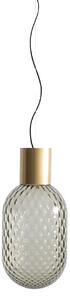 Il Fanale 279.01.G Bloom, závěsné svítidlo z mosazi a kouřového šedého skla, 1x15W LED E27, průměr 20,8cm