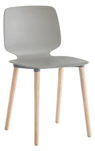 PEDRALI - Židle BABILA 2750 DS s jasanovou podnoží - šedá