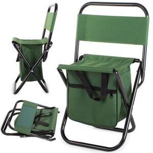 Verk 01661 Kempingová skládací židle s brašnou 2v1 zelená