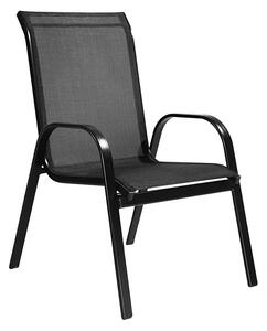 Zahradní židle ARKADIA černá, stohovatelná