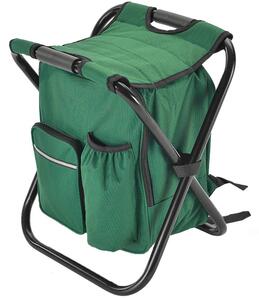 Verk 01673 Kempingová skládací stolička s batohem, termou brašnou 3 v 1 zelená